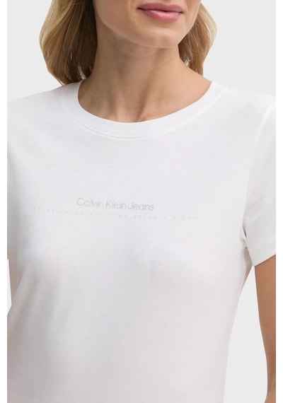 Calvin Klein Bayan T Shirt J20j224990 Yaf Beyaz Beyaz