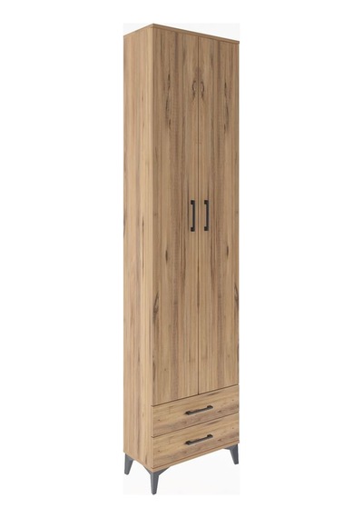 Arges Dolap 5 Raflı 2 Çekmeceli 2 Kapaklı 60x30x243 Çam-çam Çam