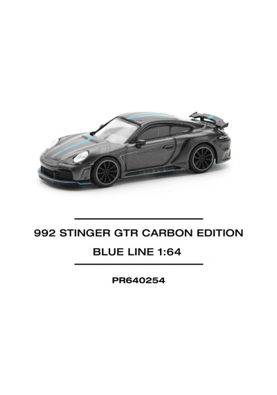 Pop Race Pr640254 1/64 992 Stınger Gtr Carbon Edıtıon Blue Lıne Diecast Model Araba