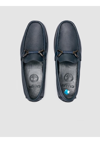 Cabani Tivra %100 Hakiki Deri Lacivert Toka Detaylı Erkek Loafer