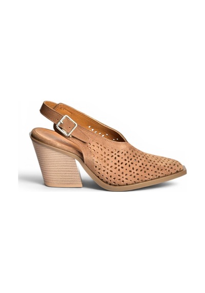 Fox Shoes Y654154702 Vizon Hakiki Deri Süet Western Topuklu Ayakkabı