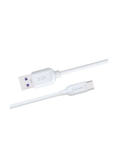 Syrox C110 Type-C Hızlı Şarj Ve Data Kablosu 1Mt 3.0A 18W Beyaz
