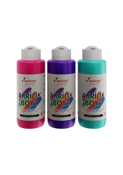 Mor-fuşya-turkuaz Akrilik Boya 3&apos Lü Set 3x120ml