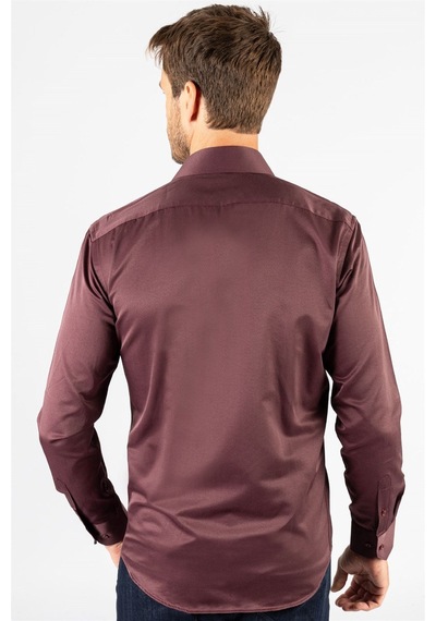 Tudors Modern Slim Fit Uzun Kollu Düz Saten Pamuklu Erkek Bordo Gömlek-23058 Bordo Tudors Modern Slim Fit Uzun Kollu Düz Saten Pamuklu Erkek Bordo Gömlek-23058 Bordo