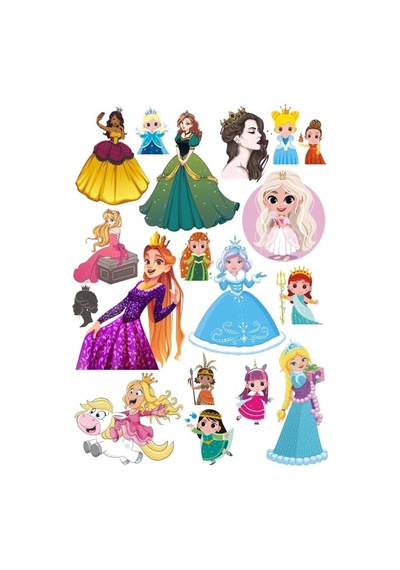 Prenses Sticker Set 20 Parça Telefon, Tablet, Defter, Laptop Sticker