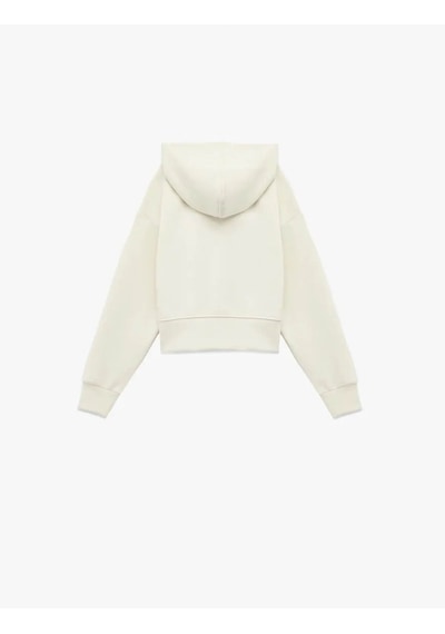 Koton Fermuarlı Kapşonlu Ekru Kız Çocuk Sweatshirt 6wkg10281ak Ekru