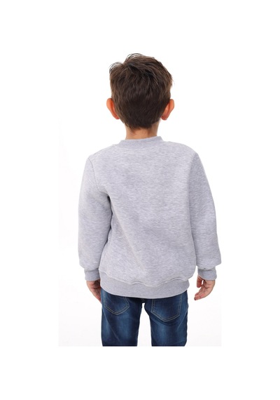 Toontoy Kids Toontoy Erkek Çocuk Nakışlı Sweatshirt Gri Melanj