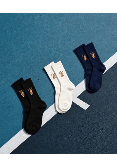 UCLA Jean 3'lü Lacivert Beyaz Siyah Uzun Pamuklu Jakarlı Standard Fit Unisex Çorap Lacivert-beyaz-siyah
