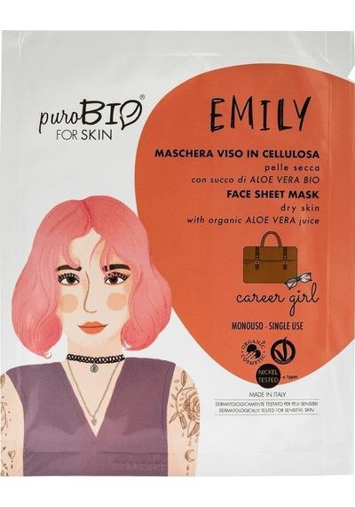 Purobio Emıly Face Sheet Mask Dry Skin Career Girl Aloe Vera 10 Ml - Tek Kullanım