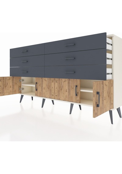 Arges Konsol 2 Raflı 6 Çekmeceli 4 Kapaklı 176x30x99 Aytaşı-çam/a Aytaşı-çam/antrasit Arges Konsol 2 Raflı 6 Çekmeceli 4 Kapaklı 176x30x99 Aytaşı-çam/a Aytaşı-çam/antrasit