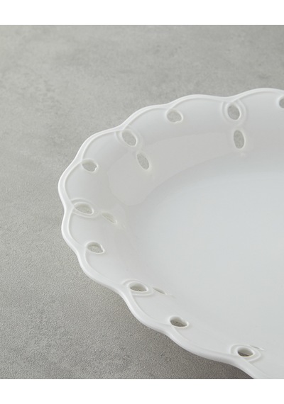 English Home Elodie Porselen Kayık Tabak 35 Cm Beyaz Beyaz