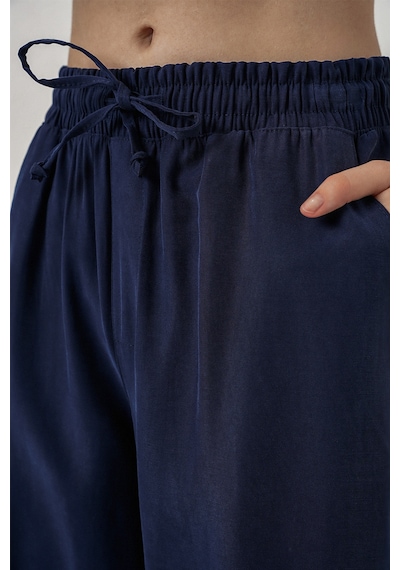 Bigdart Kadın Yüksek Bel Geniş Paça Pantolon 30097 - Lacivert Bigdart Kadın Yüksek Bel Geniş Paça Pantolon 30097 - Lacivert