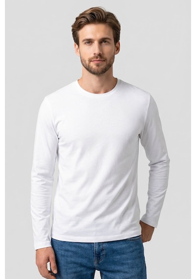 Tommy Life Beyaz Standart Fit Basic O Yaka Erkek Sweatshirt - 87997 Beyaz