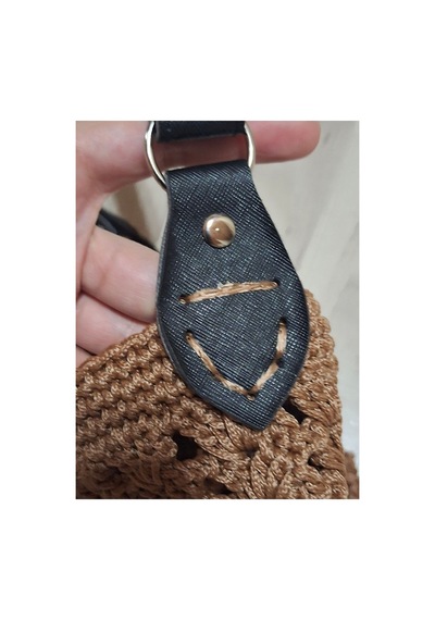 El Örgüsü Makrome Çanta Kahverengi