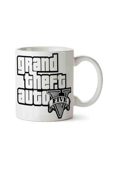 Grand Theft Auto Logo Porselen Kupa Bardak Beyaz