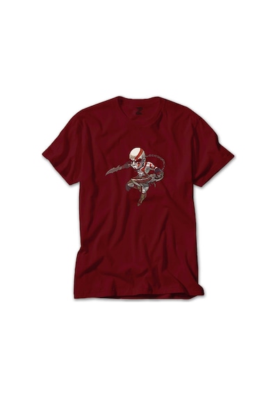 God Of War Kratos Cartoon Kırmızı Tişört Kırmızı