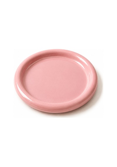 Seramik Pembe Donut Kahvaltı Pasta Yemek Ve Tatlı Servis Sunum Tabak 25 Cm Pembe - 913927112 Pembe