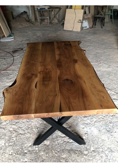 Bintaşmobilya Naturel Doğal Kenar Ceviz Kütük Masalar 140X80.Cm