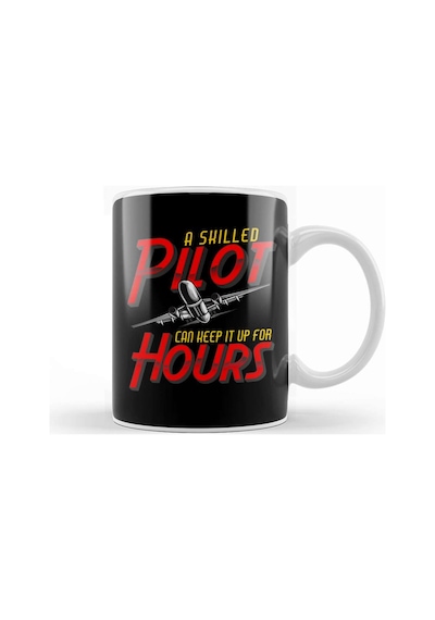 Funny A Skilled Pilot Can Keep It Up For Hours Pun Kupa Bardak Porselen Karışık