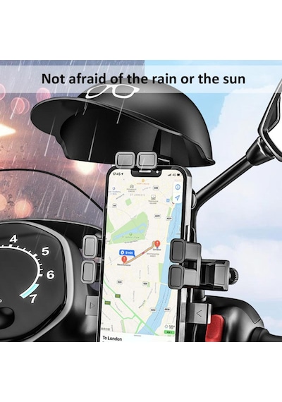 Mt32 Motor Motosiklet Bisiklet Telefon Tutucu Yağmur Güneş Koruyu Siyah