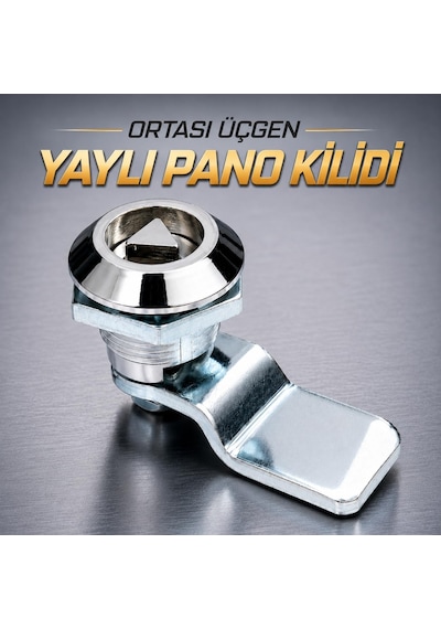 Lexroo Yaylı Pano Kilidi Üçgen Göbek Elektrik Panosu Makine Kapağı Kabin Kilidi Metal Pano Kilit