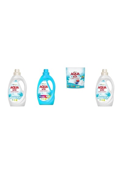 Aquabor Doğal Mineralli Sıvı Beyaz + Sıvı Renkliler + Tablet + Sıvı Beyaz 4 Lü Set