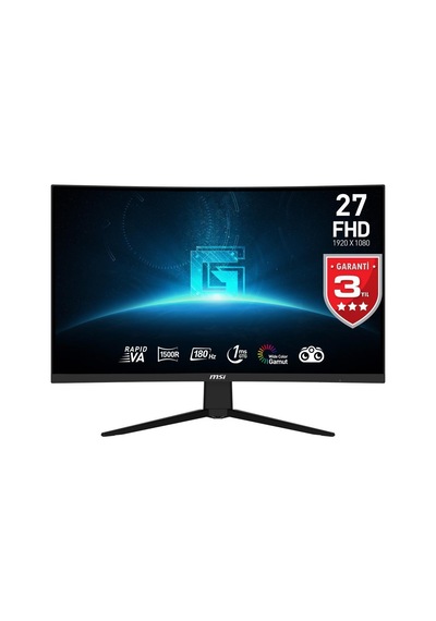 Msı 27" G27c3f 1920x1080 Fhd 16:9 Curve 1500r Rapıd Va 180hz 1ms Freesync Premıum Gamıng Monıtor
