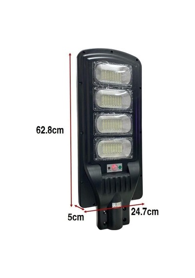 Hightek 300w Solar Sokak Lambası Hareket Sensörlü- Kumandalı Siyah