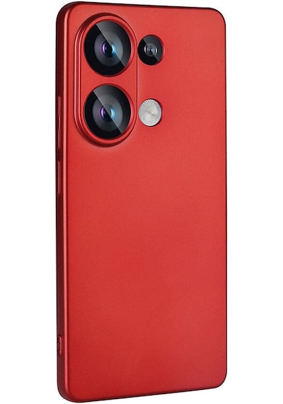 Noktaks - Redmi Note 13 4g Uyumlu - Kılıf Mat Soft Esnek Premier Silikon Kapak - T32203 - Kırmızı Kırmızı