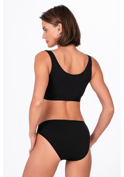 Likralı Daphne 40/1 Kalın Bikini Altı Siyah Külot Kompedan K6120-siyah Siyah