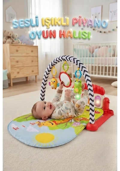 Tıfıl Toys 4'ü 1 Arada Müzikli Bebek Oyun Halısı ve Piyano Seti Eğitici Melodi Çalan Işıklı Oyun Halısı