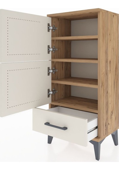 Arges Komodin 4 Raflı Tek Çekmeceli 2 Kapaklı 44x30x96 Çam-ay... Çam Arges Komodin 4 Raflı Tek Çekmeceli 2 Kapaklı 44x30x96 Çam-ay... Çam
