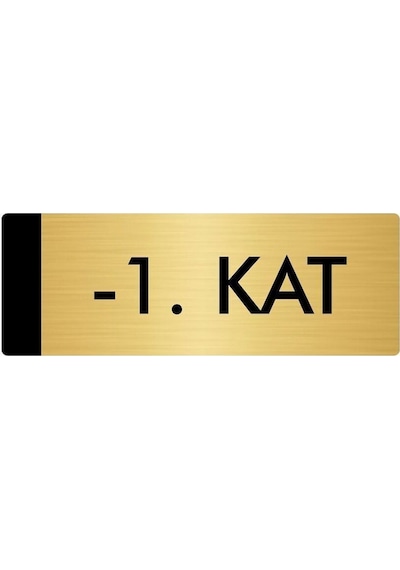 Metal Yönlendirme Levhası, Departman Kapı Isimliği -1. Kat 7x20 Cm Altın Renk