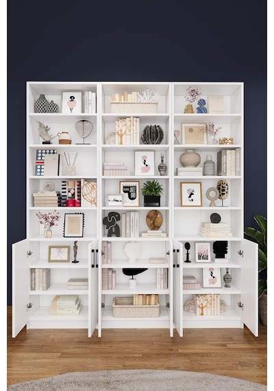 Asra Trend K-50 %100 MDF 180 cm 3 Modüllü Kapaklı Kitaplık Raflı Kütüphane Beyaz Asra Trend K-50 %100 MDF 180 cm 3 Modüllü Kapaklı Kitaplık Raflı Kütüphane Beyaz