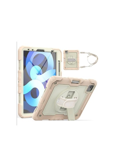 Apple Uyumlu iPad Air 5 10.9" 2022 M1 Kılıf Renkli Strap Zırh Case A2588