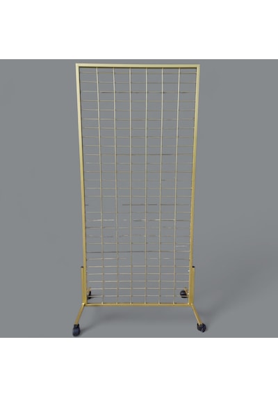90x190 Cm Ayaklı Tel Pano, Gold Renkli, Telefon Aksesuar Standı, Duvar Panosu, Mağaza Askılığı, Çok Amaçlı Stant