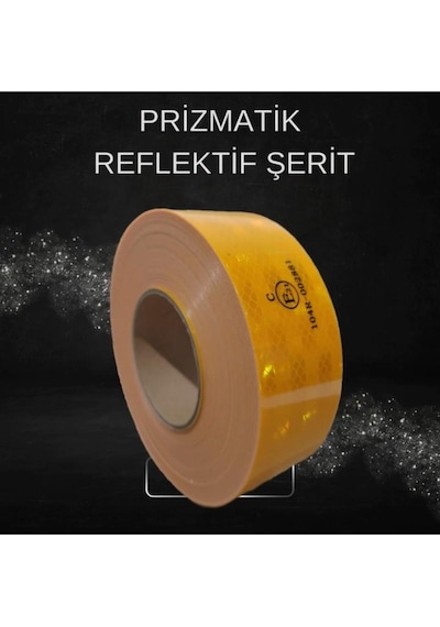 50 Metre 1.kalite Şerit Reflektör Sarı Tüvtürk Muayene Onaylı