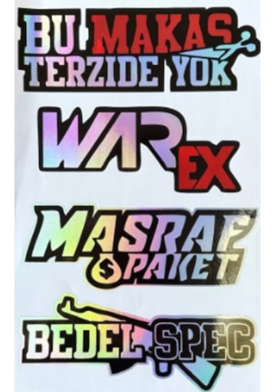 Bu Makas Terzide Yok Warex Masraf Paket Bedel Spec Hologram Arka Cam Sticker 30x20