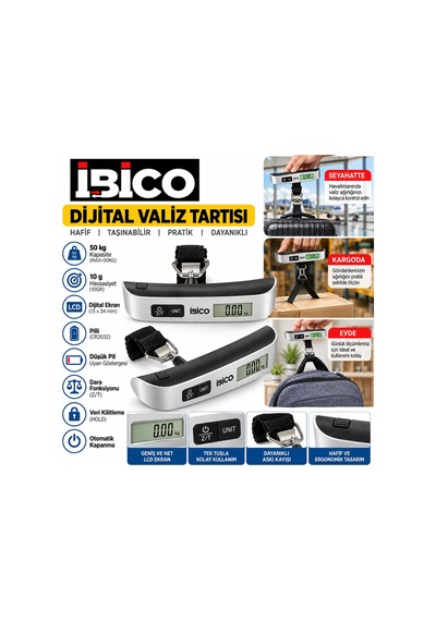Dijital Valiz Terazisi 50kg - 10g Hassasiyet Aklby-bsva58
