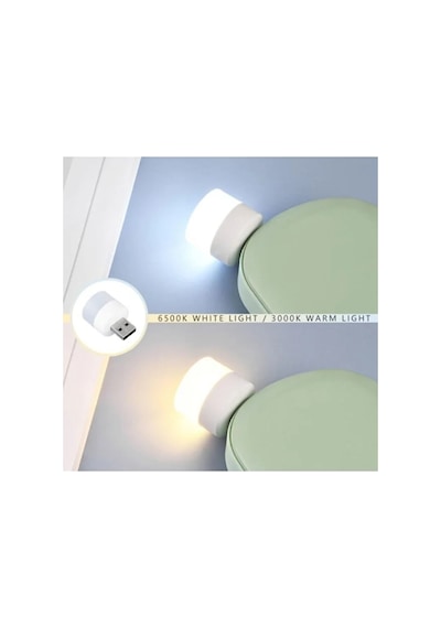 4 Adet Bebek Ve Çocuk Odaları İçin Mini Taşınabilir Usb Led Lamba Powerbank Laptop Pc Uyumlu Tak Çalıştır Mikro Gece Aydınlatma Lambası Bebek Odası Koridor Kamp Için Yuvarlak Küçük Kompakt Ampul