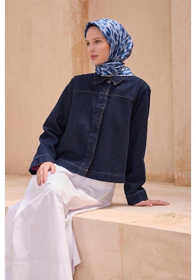 Belli İpek Eşarp - 4103-83 Lacivert Twill