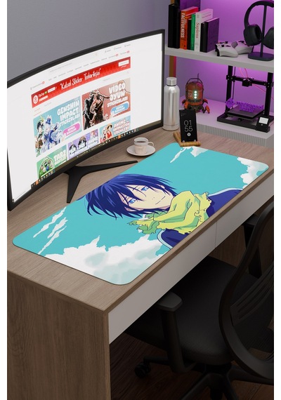 Noragami Kaymaz Dikişli Kauçuk Oyuncu Mousepad V4 - 90x40 Xxl Gaming Mouse Pad Fare Altlığı