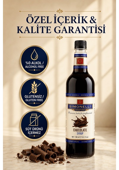 Simonelli Çikolata Aromalı Kahve ve Kokteyl Şurubu 700 ML + Pompa