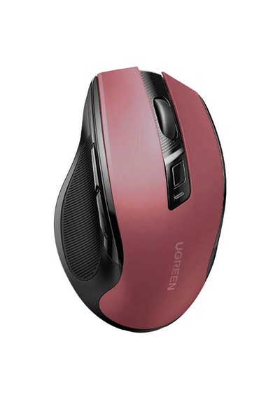 Ugreen 4000 Dpı Ergonomik Sessiz Kablosuz Optik Mouse, Kırmızı, 25752 -