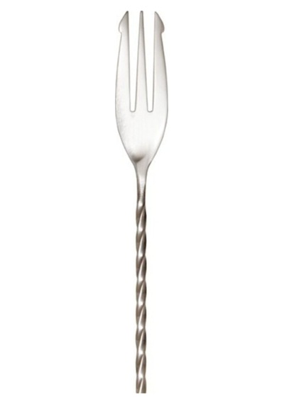 Burgulu Çatallı Bar Kaşık 33 Cm Paslanmaz Çelik