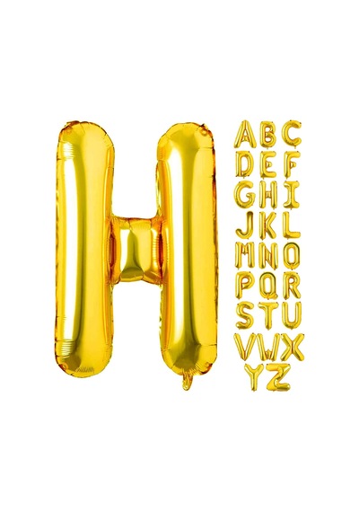 H Harf Gold Folyo Balon16 İnç 36 cm