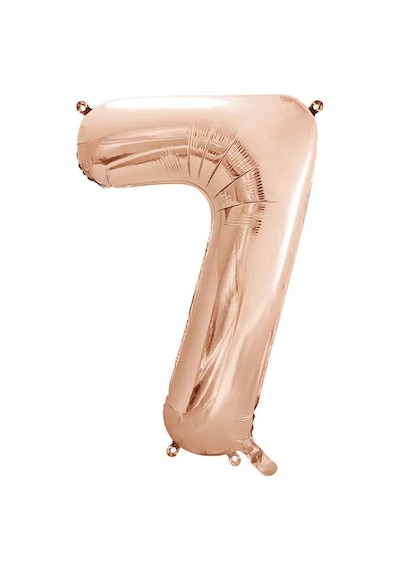 1 Adet 34 İnç 85 Cm Rose Gold Folyo Balon Helyum Balon 7 Yaş Balonu 7 Rakam Balon Rose Gold
