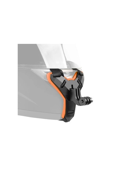 Gopro İle Uyumlu Aksiyon Kamera Kask Alt Çene Bağlantı Aparatı Pratik Turuncu Siyah