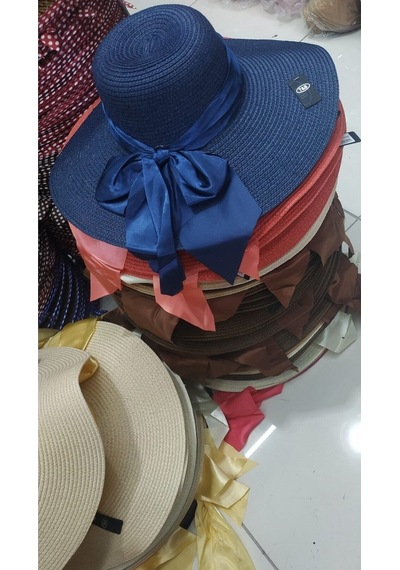 Venüs Kadın Hasır Plaj Şapkası Hasır Çok Renkli