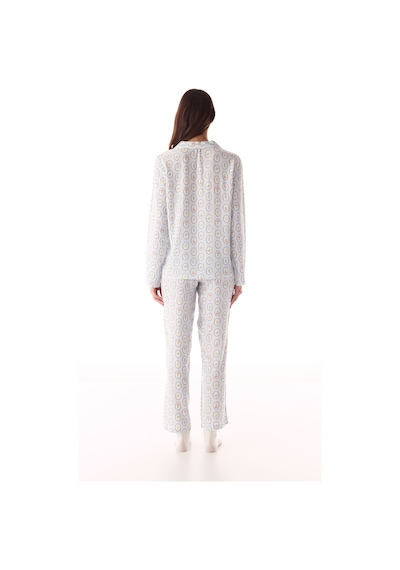 Penti Kırık Beyaz Cute Flowers Düğmeli Gömlek Pantolon Pijama Takımı Penti Kırık Beyaz Cute Flowers Düğmeli Gömlek Pantolon Pijama Takımı